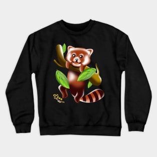 Tree hugger red panda kawaii spirit animal Crewneck Sweatshirt